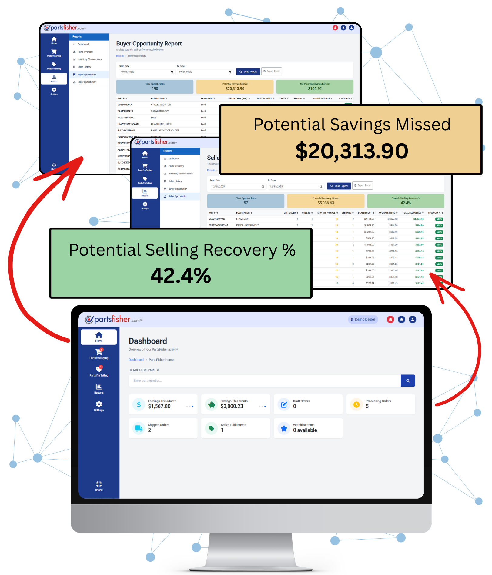 Parts Fisher Dashboard